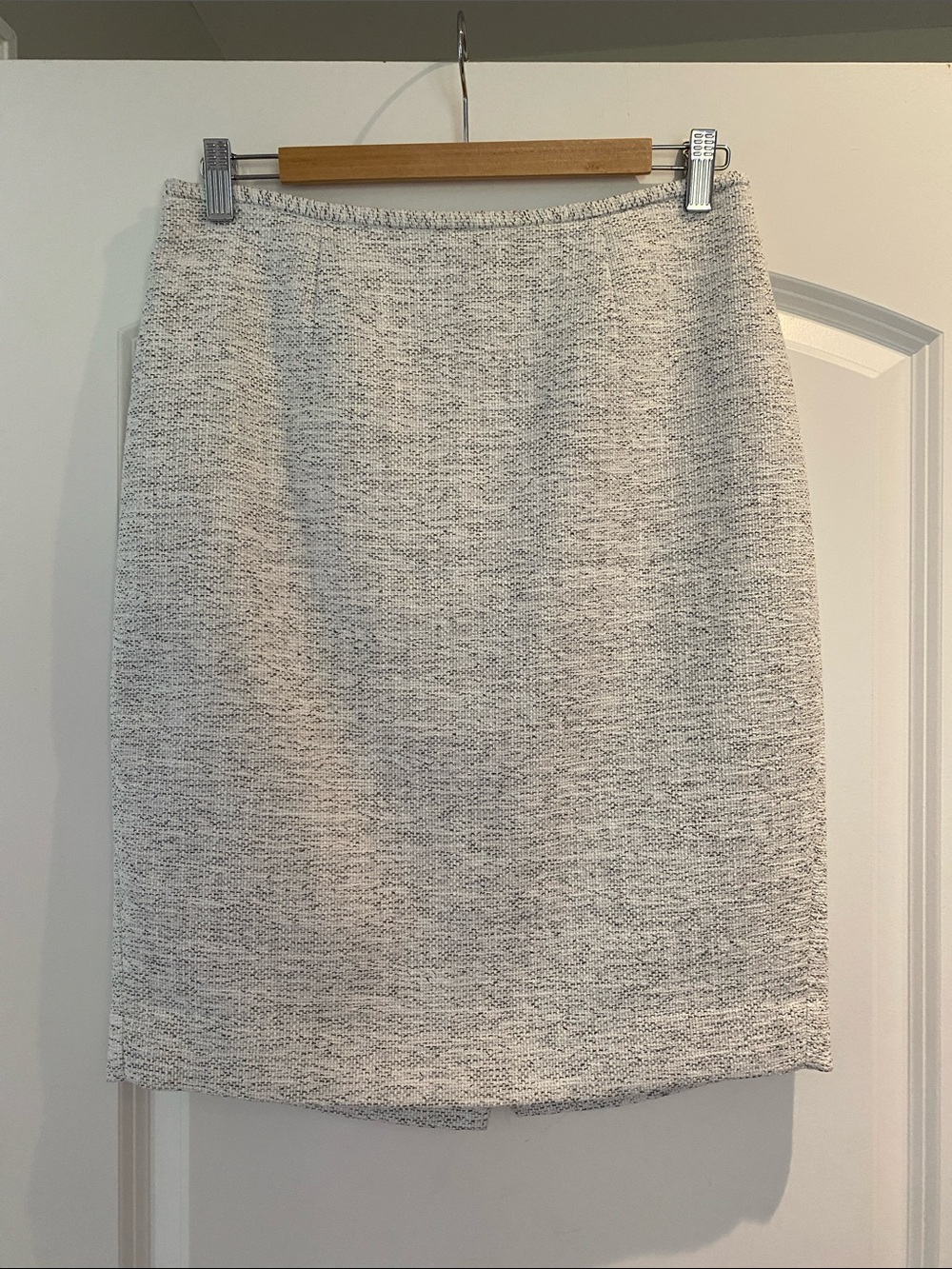 Calvin Klein Cream Tweed Pencil Skirt